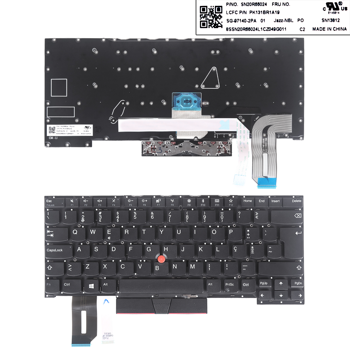 Picture of New Replacement Laptop Keyboard For IBM Thinkpad T490S  L490 E490  Black ( with point stick win8 )OEM PO Layout